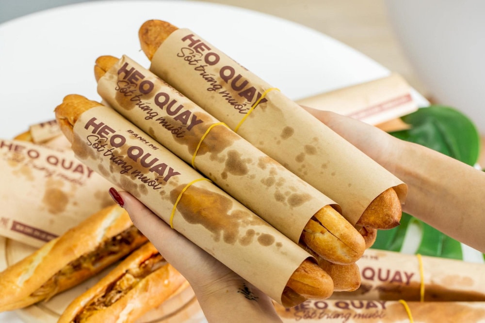 Huy Phe salted egg roast pork sandwich