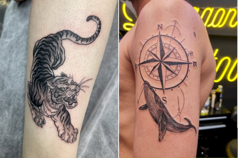 Bui Vien 워킹 스트리트 (부이비엔 워킹 스트리트)의 헤나 문신은 복잡한 바디 아트를 제공합니다