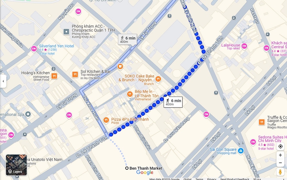 About 5 mins working from Ben Thanh Market