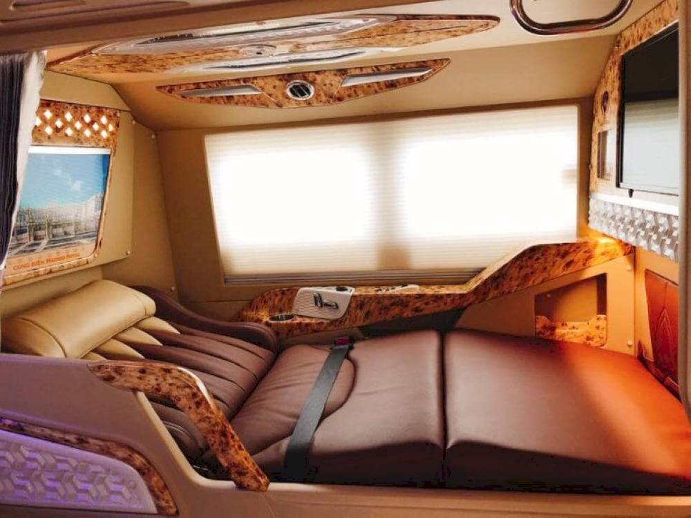 Inside the sleeper bus