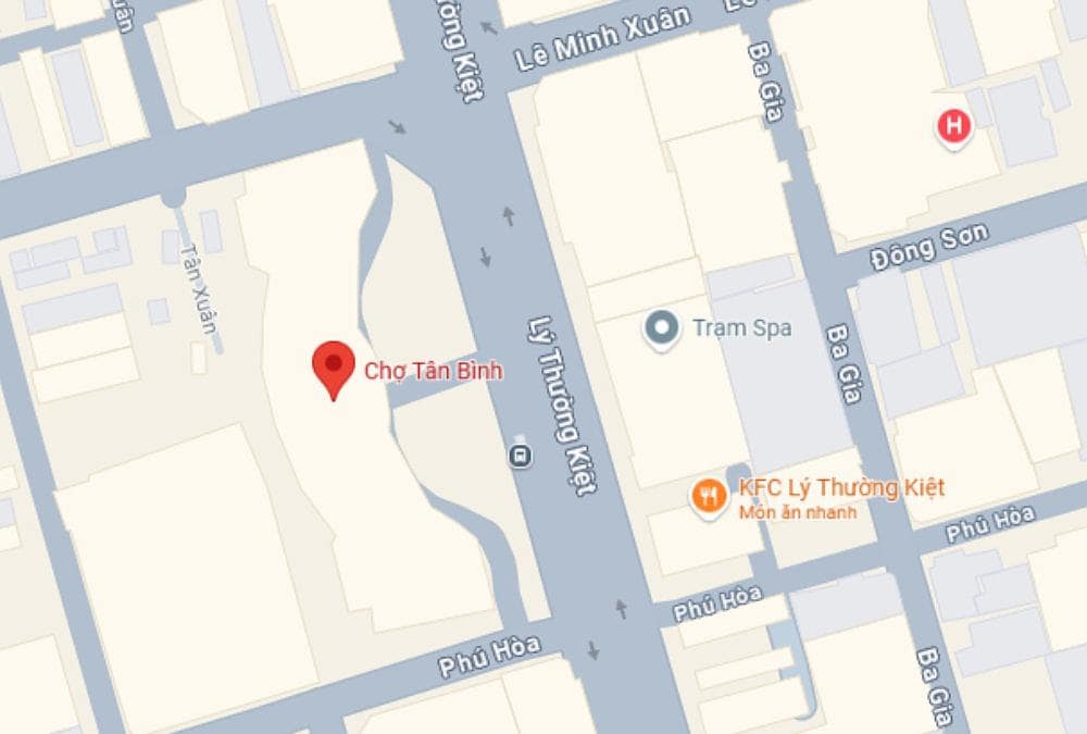 Map of Tan Binh Market