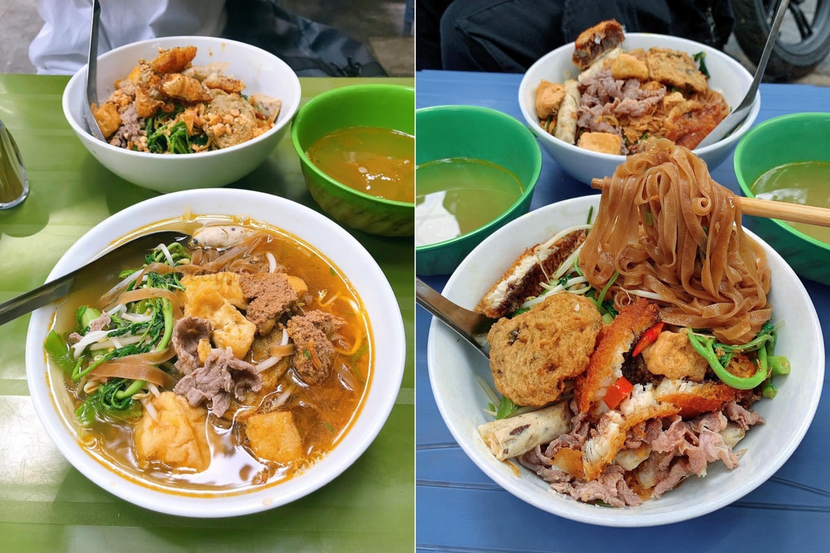 Bánh đa cua Phùng Hưng nổi tiếng với nước dùng thơm, đậm đà, ngọt thanh từ xương