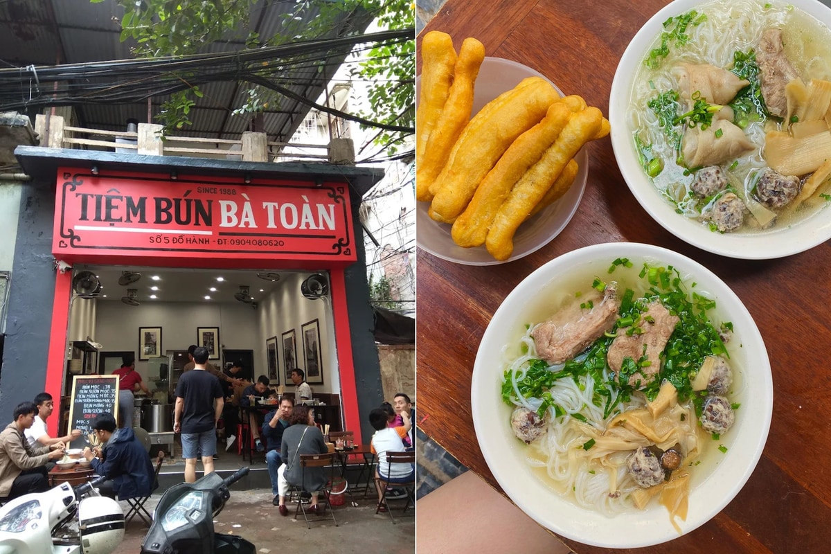 Bún sườn mọc Bà Toàn nổi tiếng thanh đạm, phù hợp cho bữa sáng nhẹ nhàng