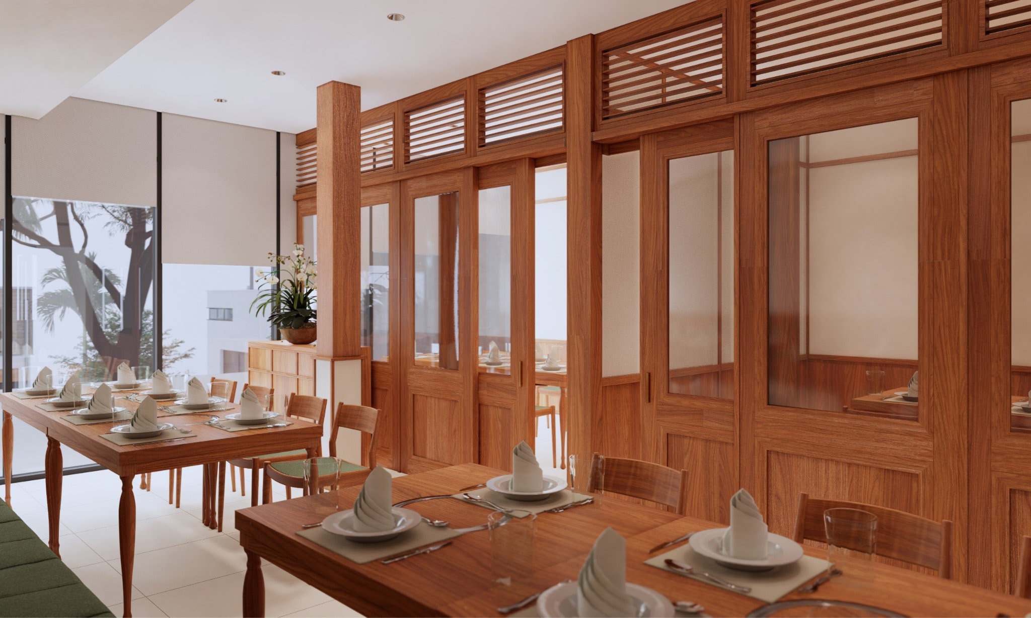 Không gian SAMWONJUNG mang đến một không khí ấm cúng, gần gũi cho gia đình, bạn bè tận hưởng bữa tối