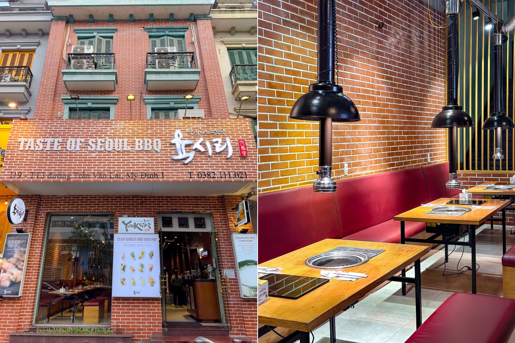 Không gian tại Yooksiri có 3 tầng rộng rãi, phù hợp cho cặp đôi hay nhóm đông người ăn tối 