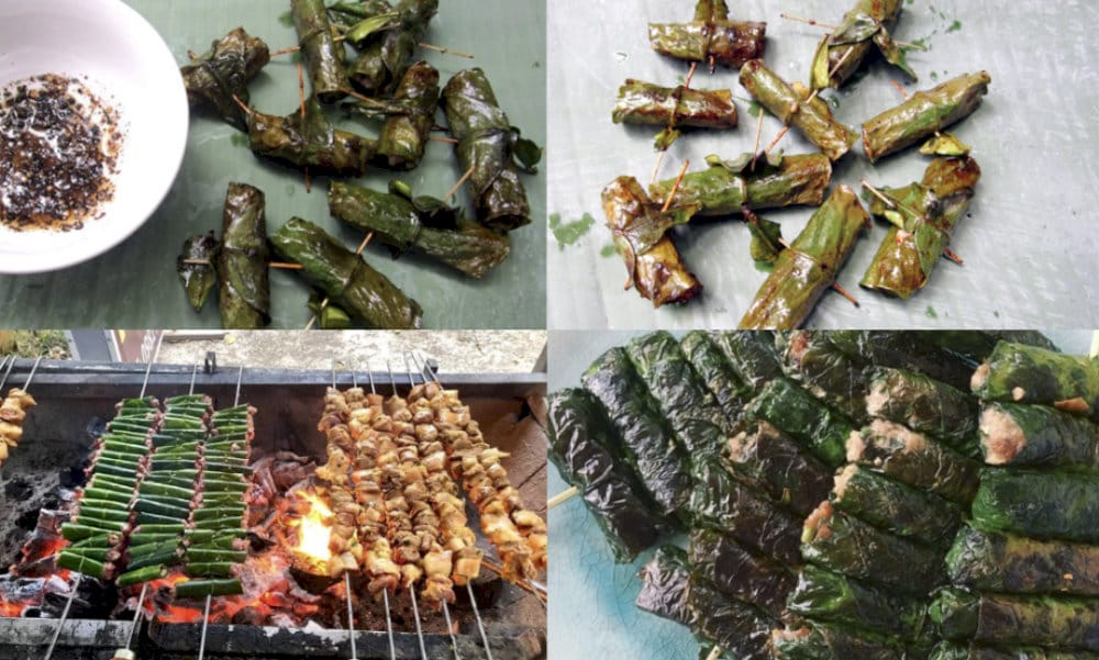 Chả cuốn lá bưởi 