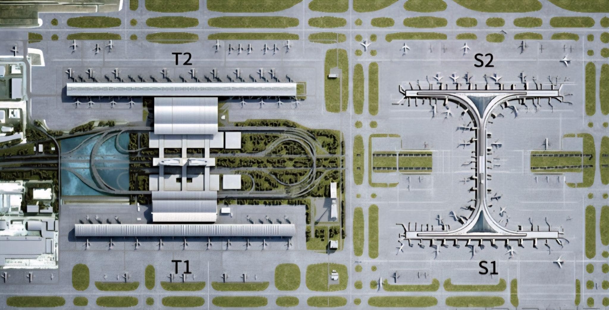 Sơ đồ các nhà ga sân bay Quốc tế Phố Đông Thượng Hải 