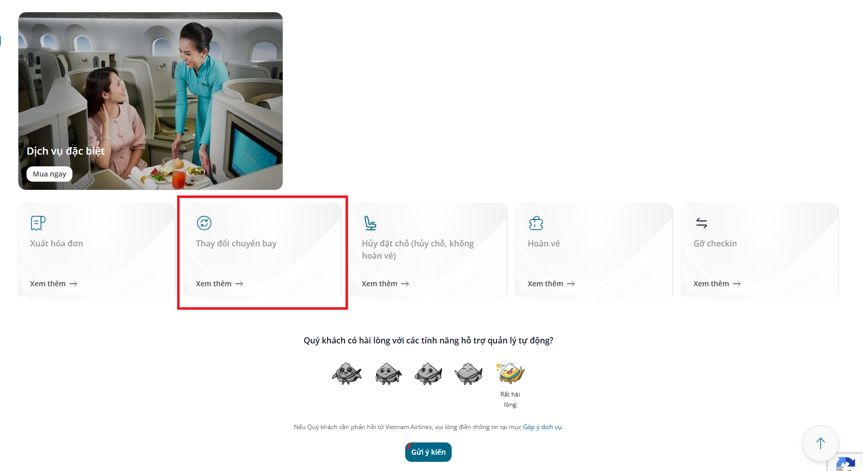 Hướng dẫn đổi vé trên website 2.