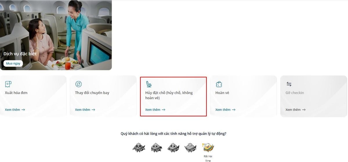 Hướng dẫn hủy đặt chỗ trên website 2.