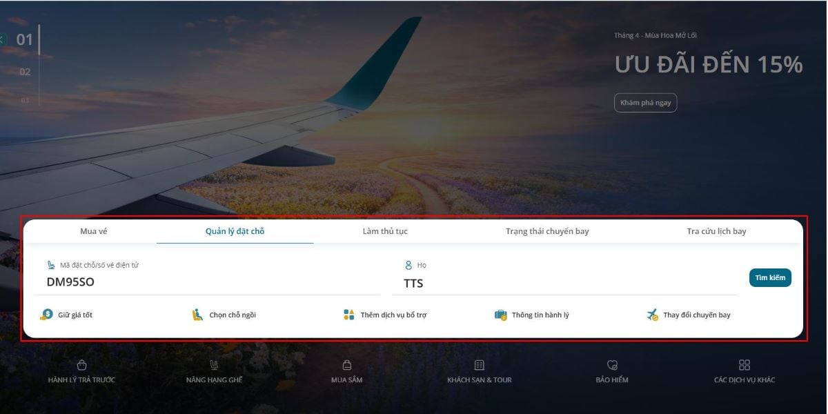 Hướng dẫn hủy đặt chỗ trên website 1.