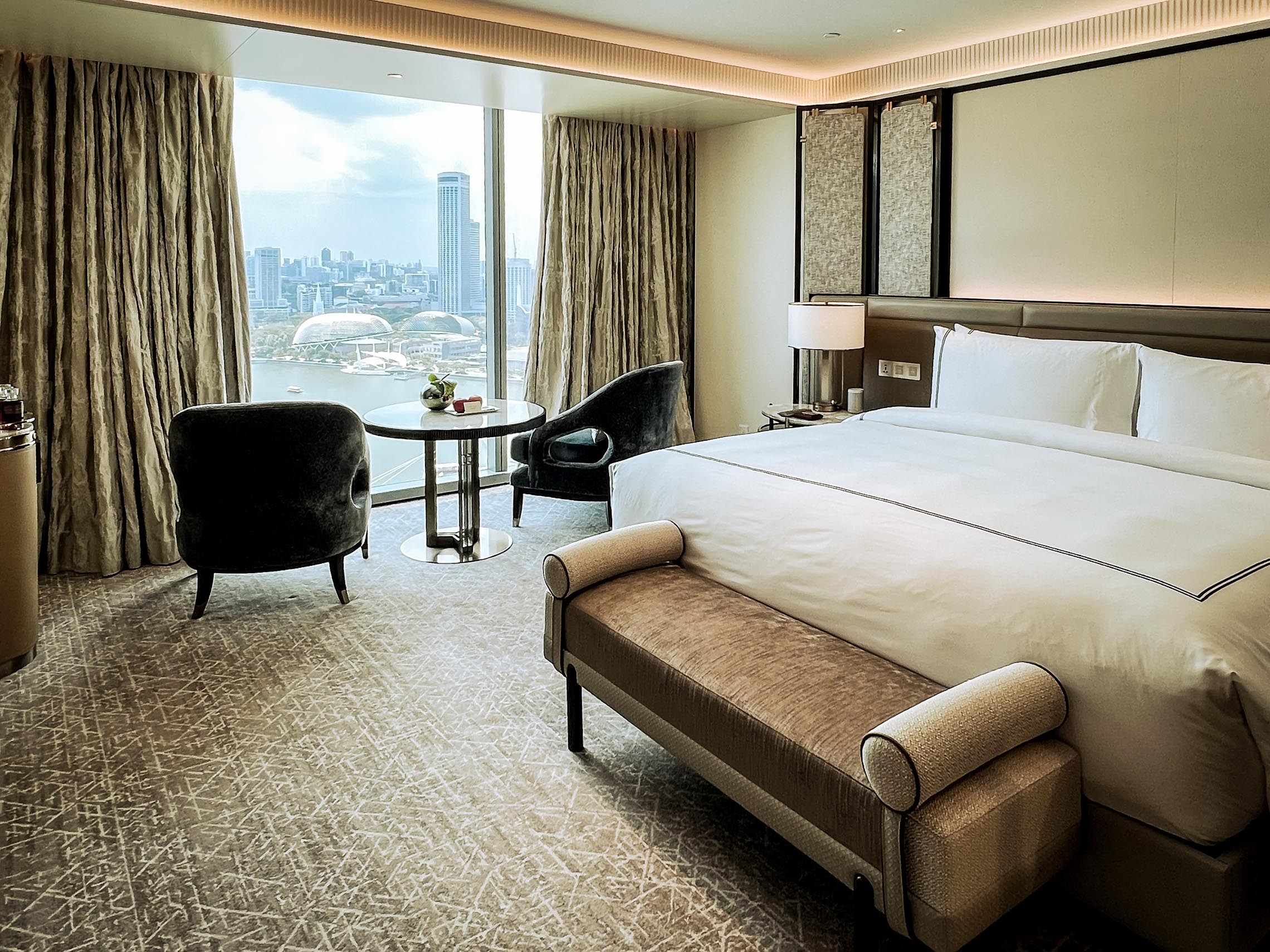 Contemporary hotel interior in Singapore with refined furnishings and modern architectural details, representing hotels in Singapore