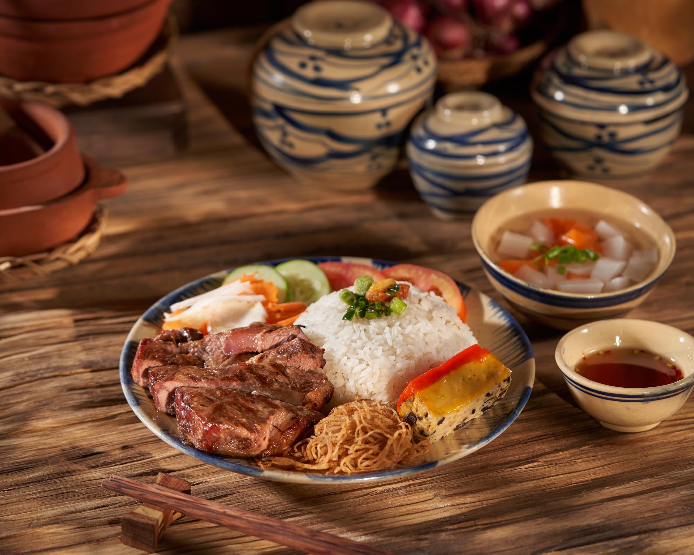 A vibrant selection of Saigon cuisine reflecting the city's diverse culinary traditions