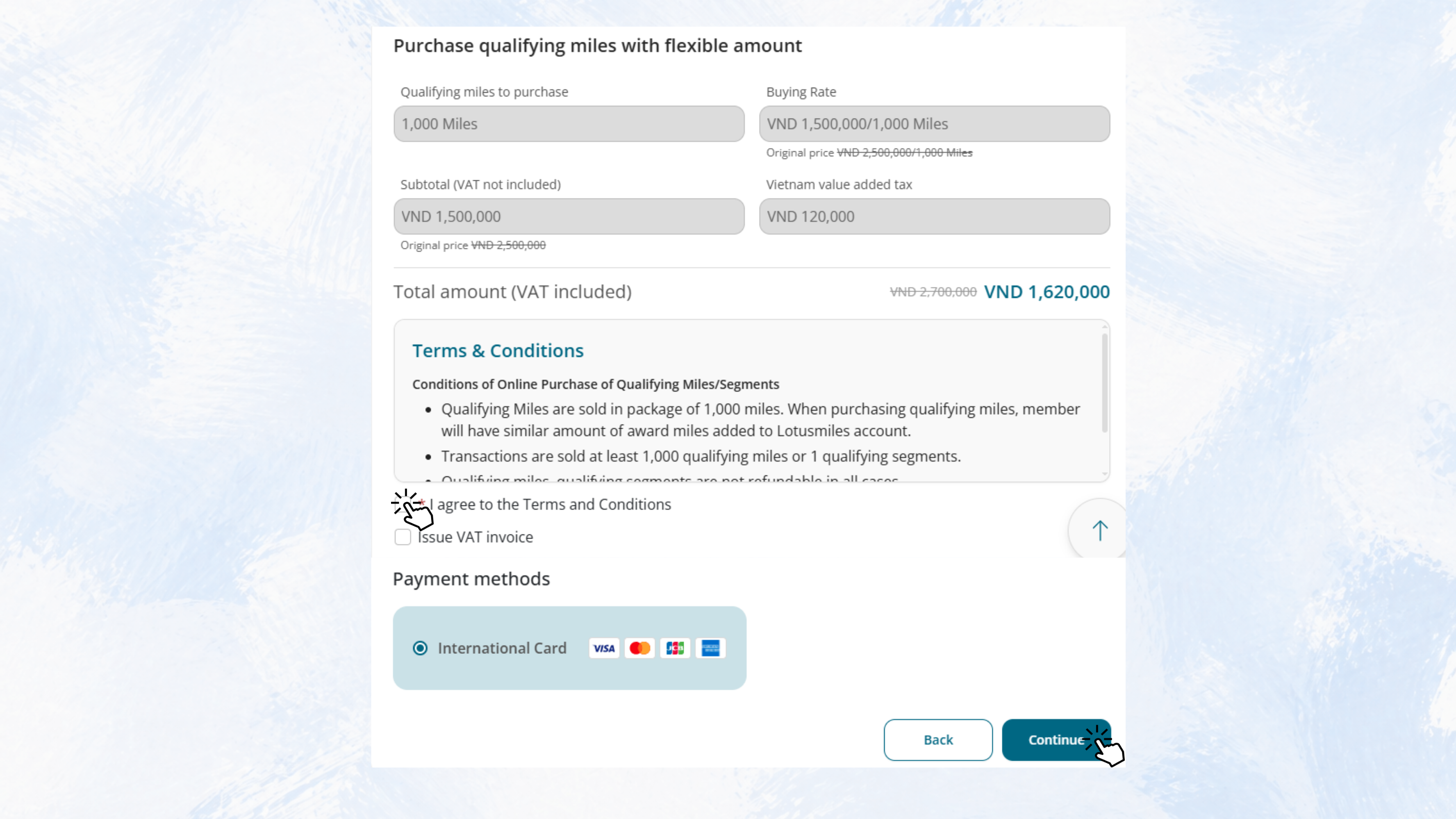 Login to the member account on the website.