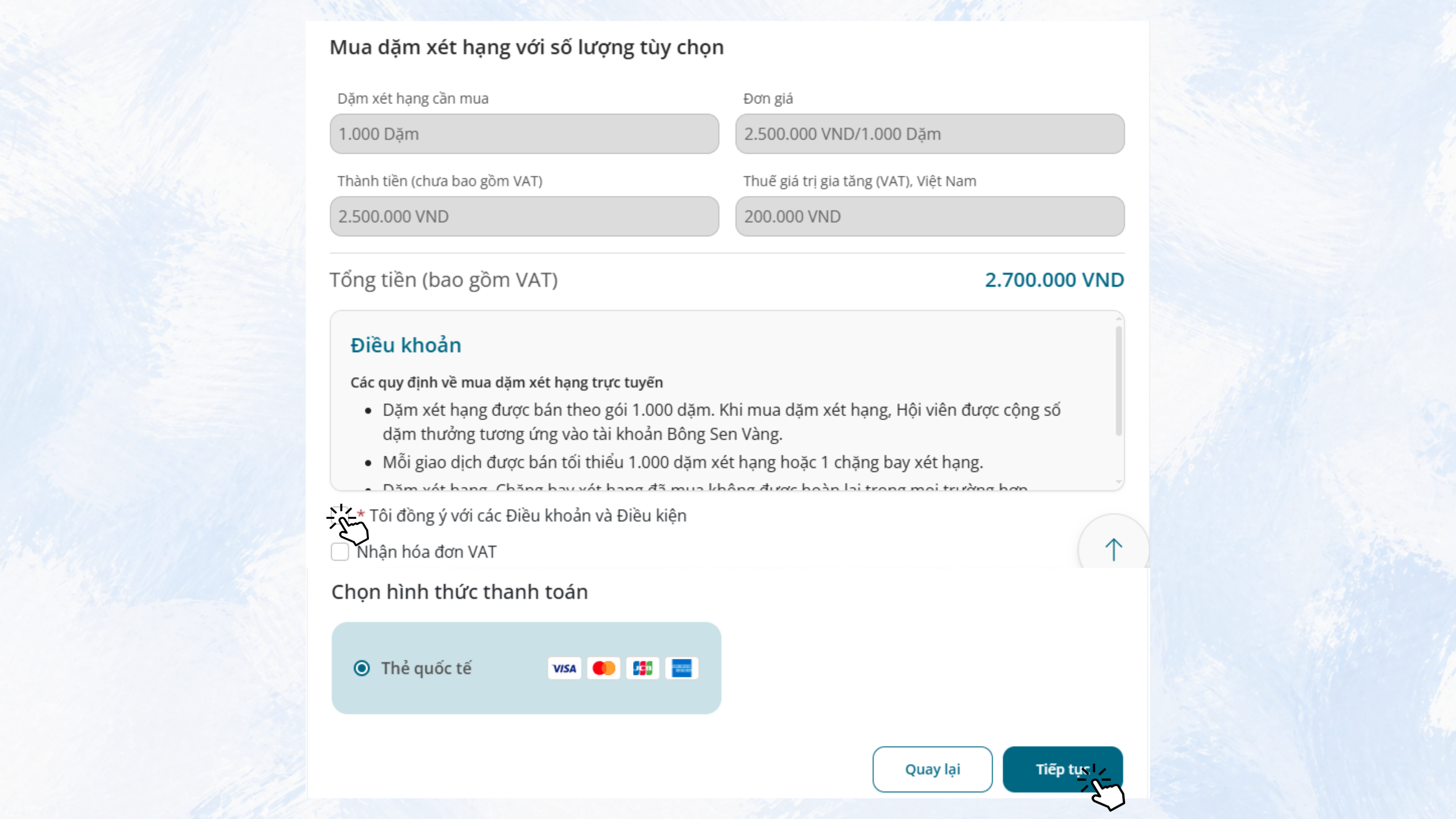 Đăng nhập tài khoản hội viên trên web.