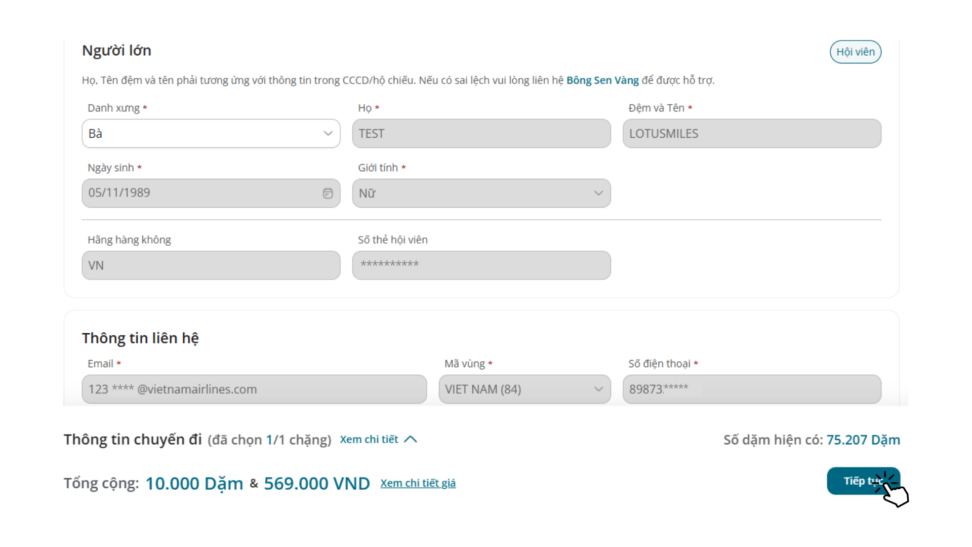 Hướng dẫn lấy vé thưởng trên website 4.3.