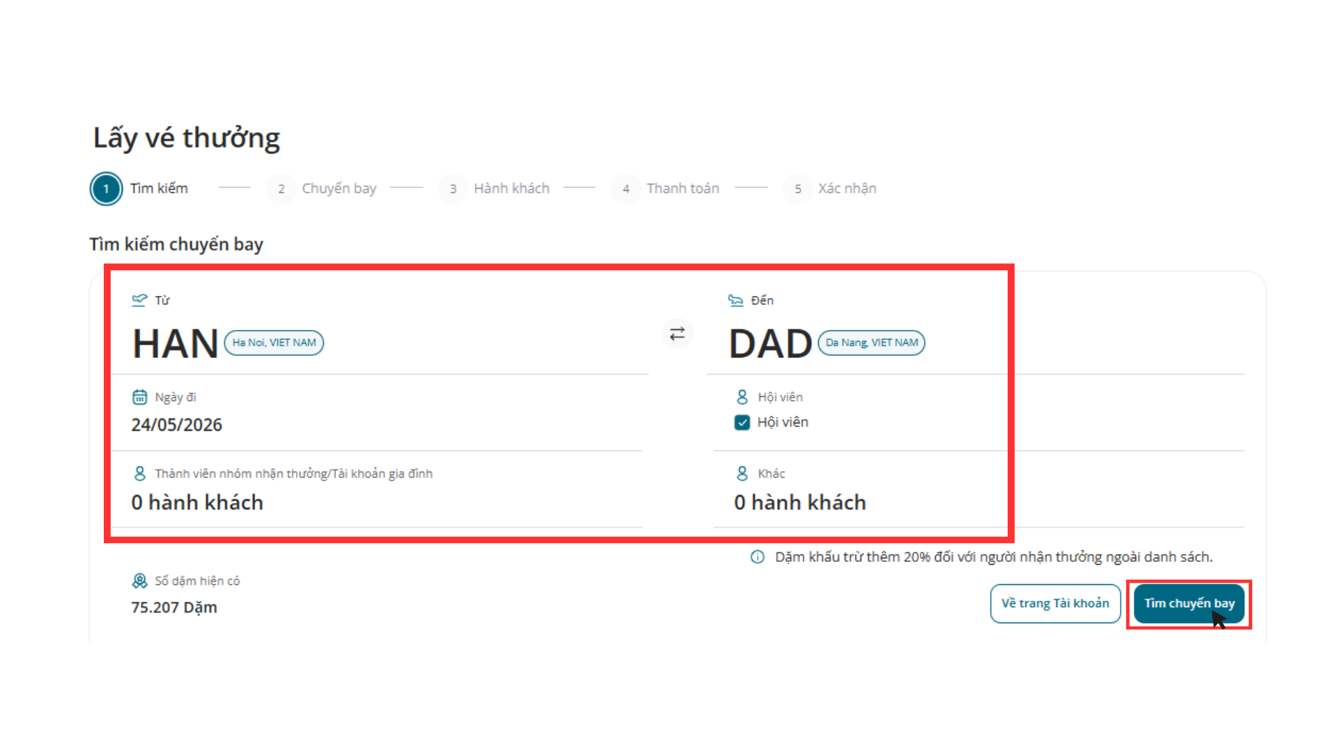 Hướng dẫn lấy vé thưởng trên website 4.1.