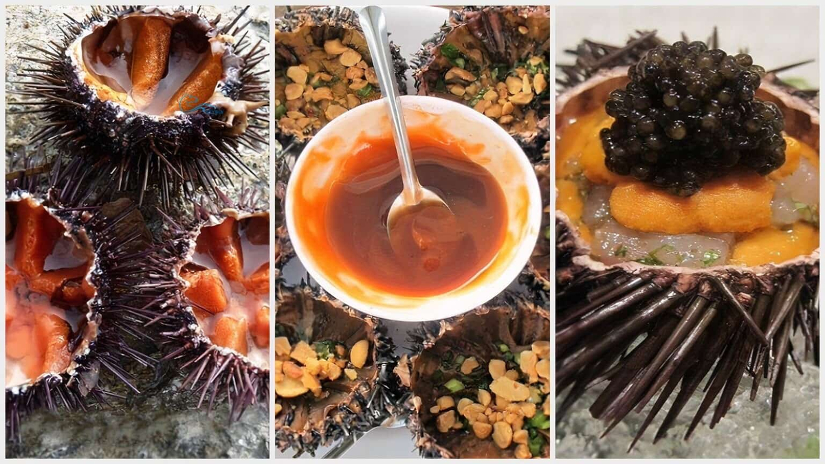 Mắm nhum sền sệt, có màu đỏ đục đẹp mắt tỏa mùi thơm nồng hòa quyện cùng hương vị đặc trưng của thịt nhum