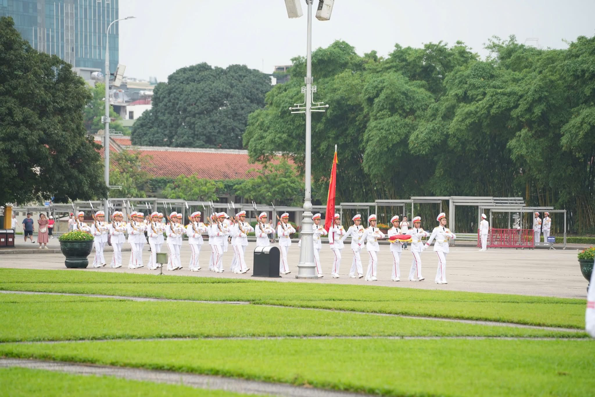 Đội tiêu binh thực hiện nghi lễ