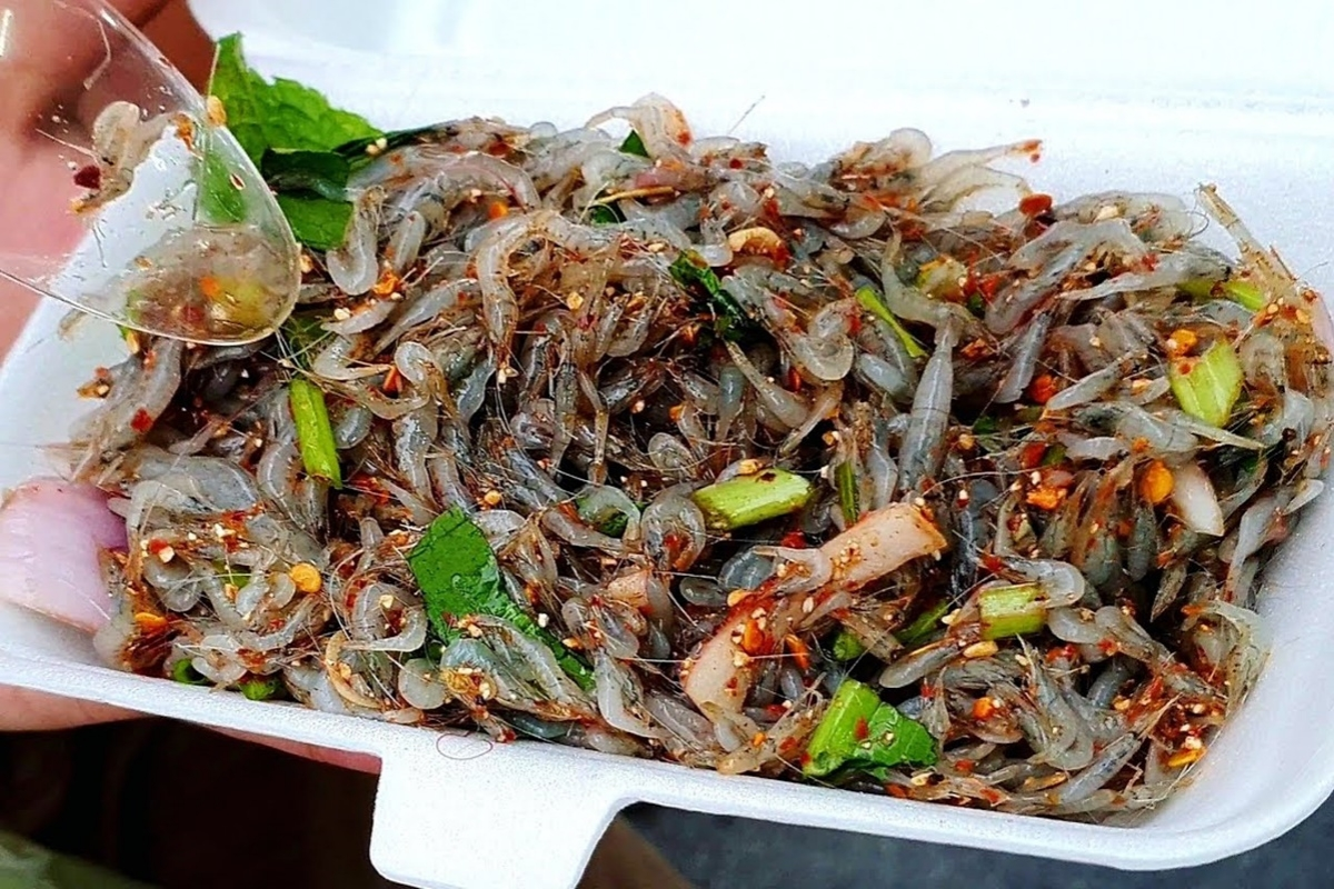 Gỏi tép nhảy Bàu Trạng