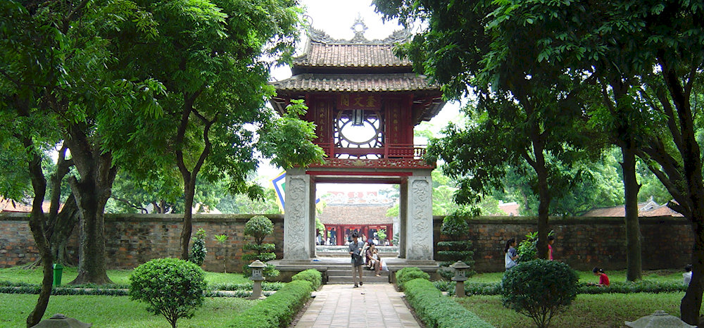 The Temple of Literature honors Vietnam’s scholarly traditions as the site of the country’s first university