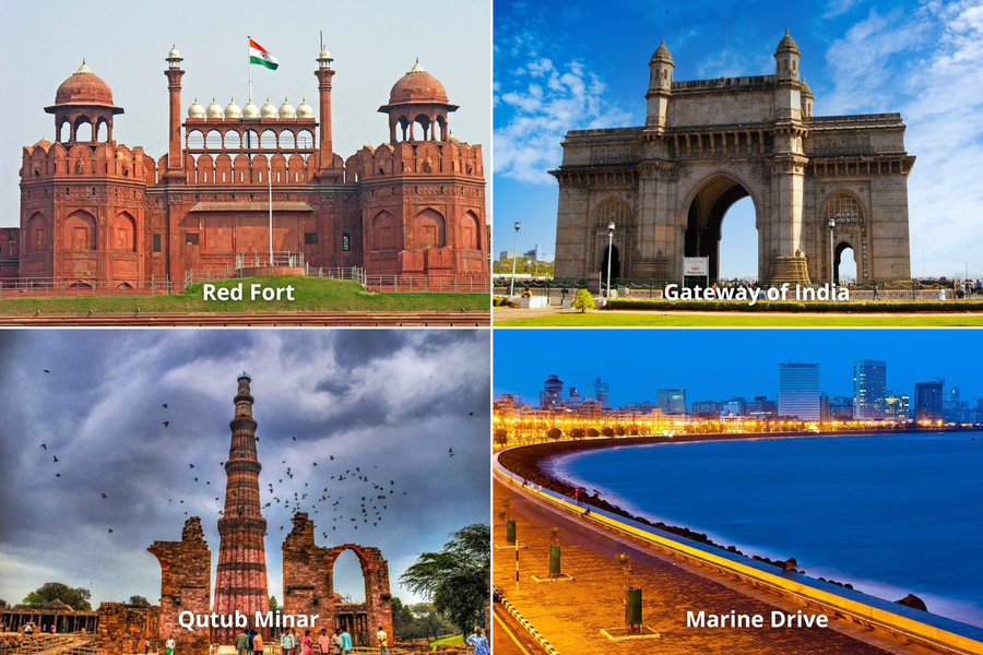 Delhi and Mumbai are home to numerous famous attractions, from historic landmarks to landscapes