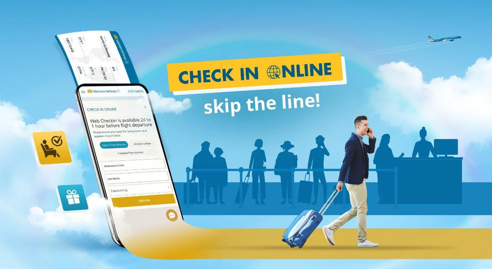Enjoy a seamless journey and avoid long queues at the airport by checking in online.