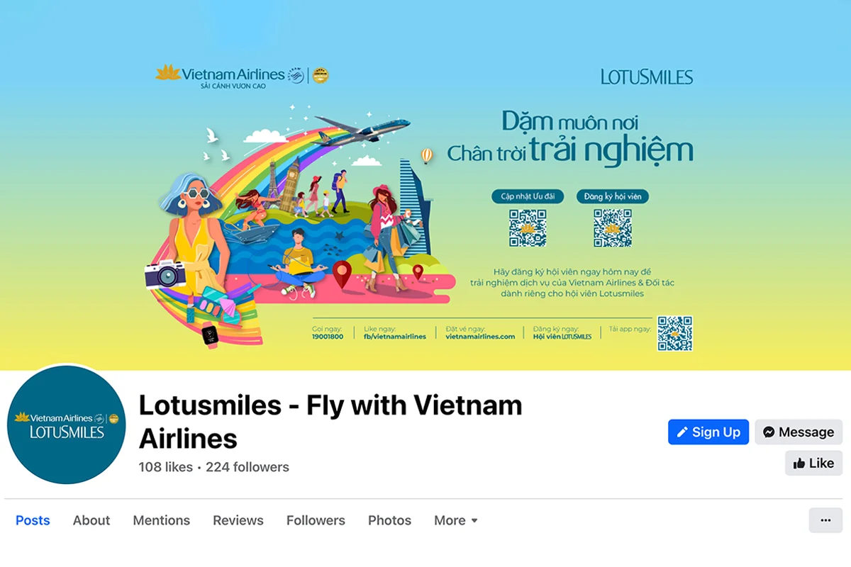 プロモーション情報を受け取るためにベトナム航空のソーシャルメディアアカウントをフォローしてください