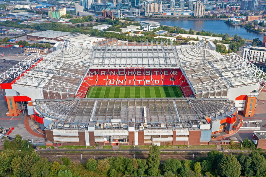 Old Trafford Stadium - Home to the famous football team Manchester United, has recently been updated to 100,000 capacity
