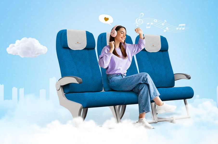 Sky Sofa to fly comfortably even if you’re not in first class.
