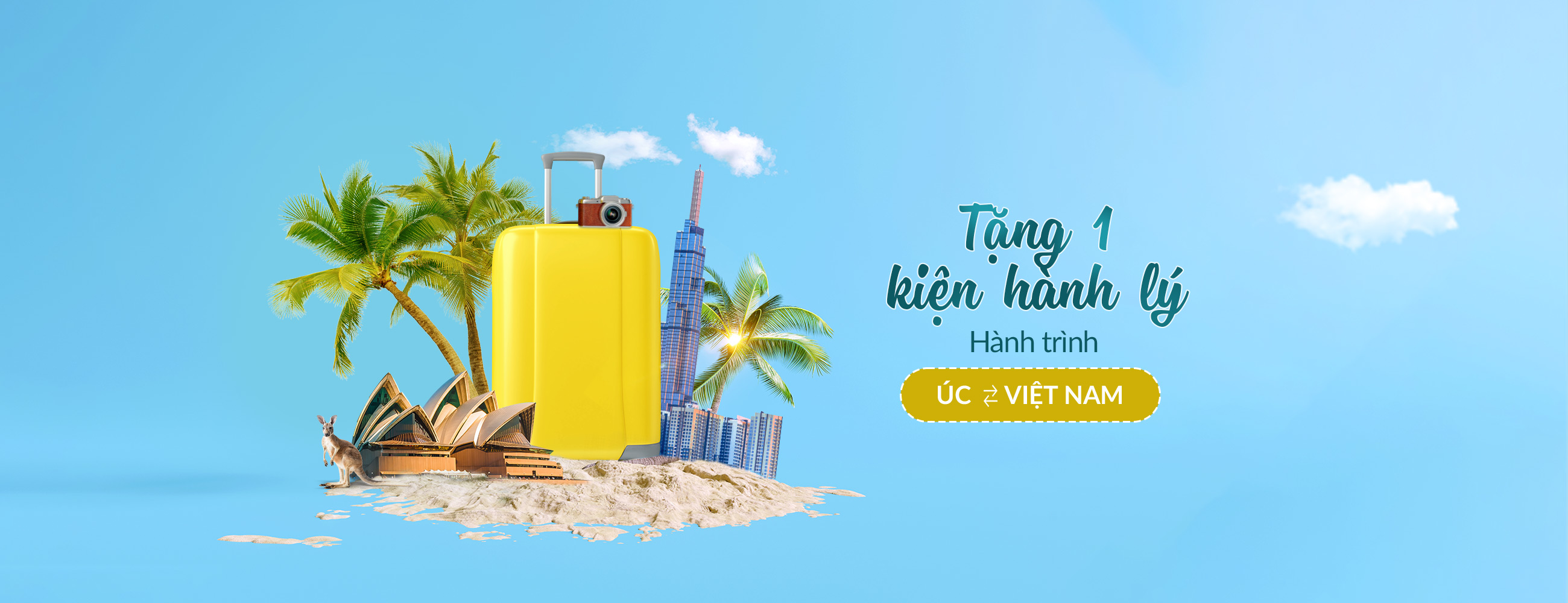 Tặng kiện hành lý ký gửi cho hành trình Úc - Việt Nam