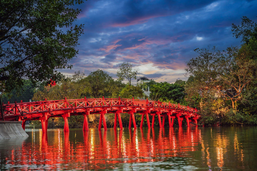 Hoan Kiem Lake, Turtle Tower, and The Huc Bridge are timeless symbols of Hanoi's charm and heritage