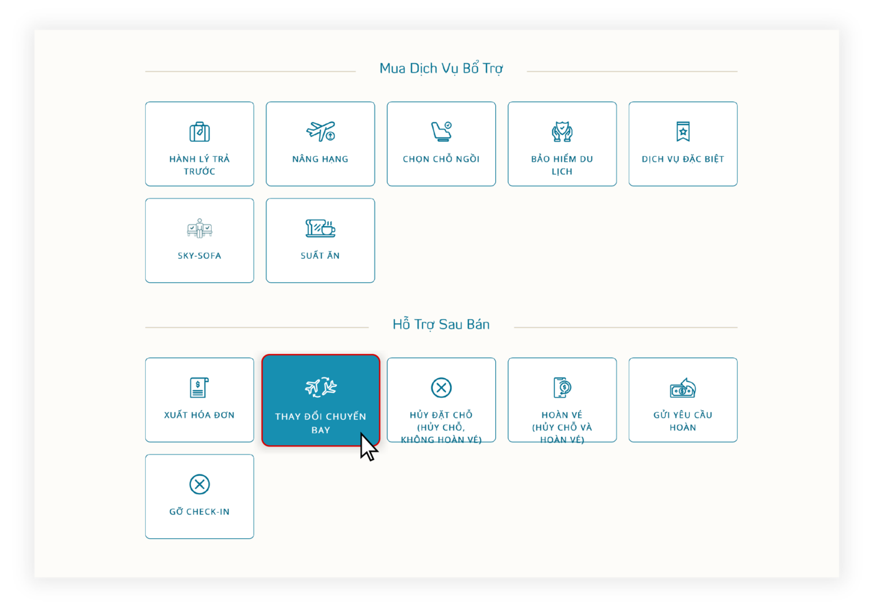 Hướng dẫn đổi vé trên website 2.