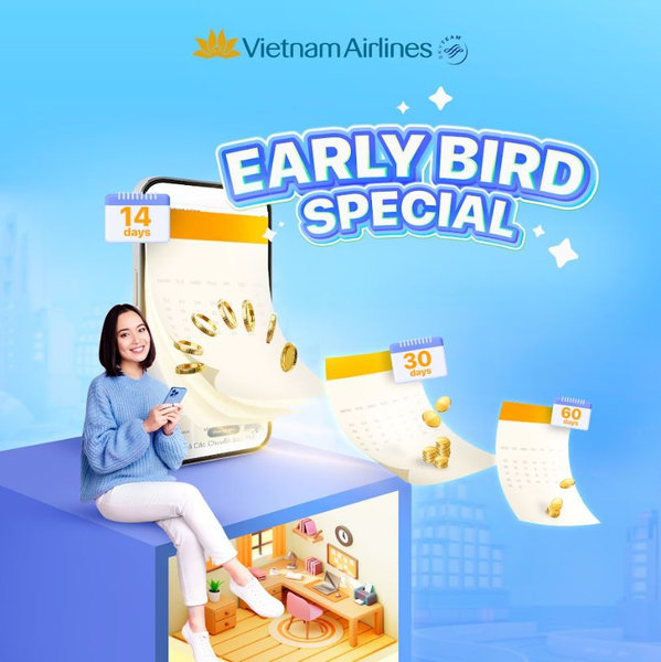Early bookings on Vietnam Airlines routes offer more options, greater savings, and access to exclusive Lotusmiles promotions