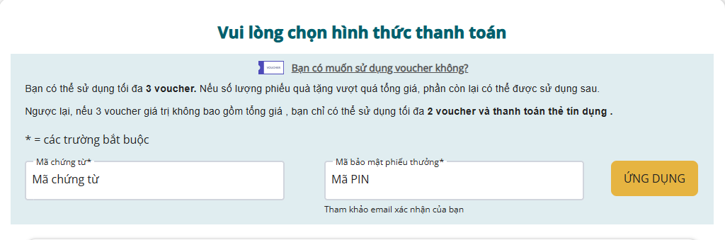 Hướng dẫn đặt vé trên web bước 2.3.