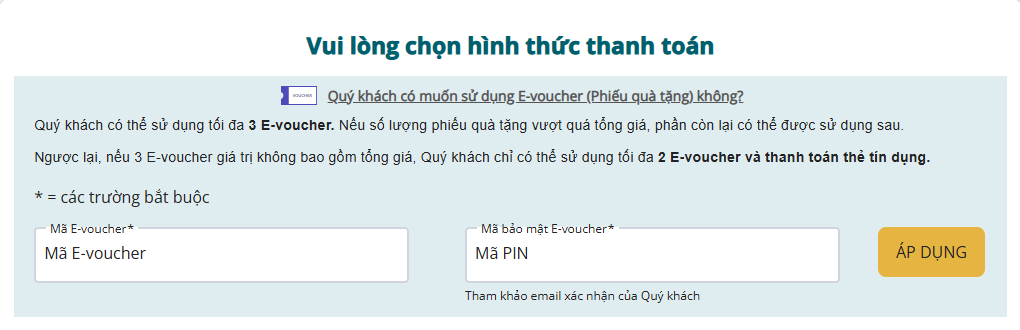 Hướng dẫn đặt vé trên web bước 2.3.