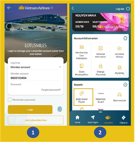 Redeem On Vietnam Airlines Mobile Application Or Website