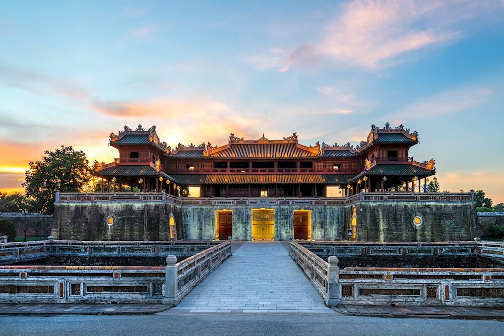 The Hue Citadel was the seat of power for the Nguyen Dynasty, featuring grand palatial architecture and an extensive fortress system