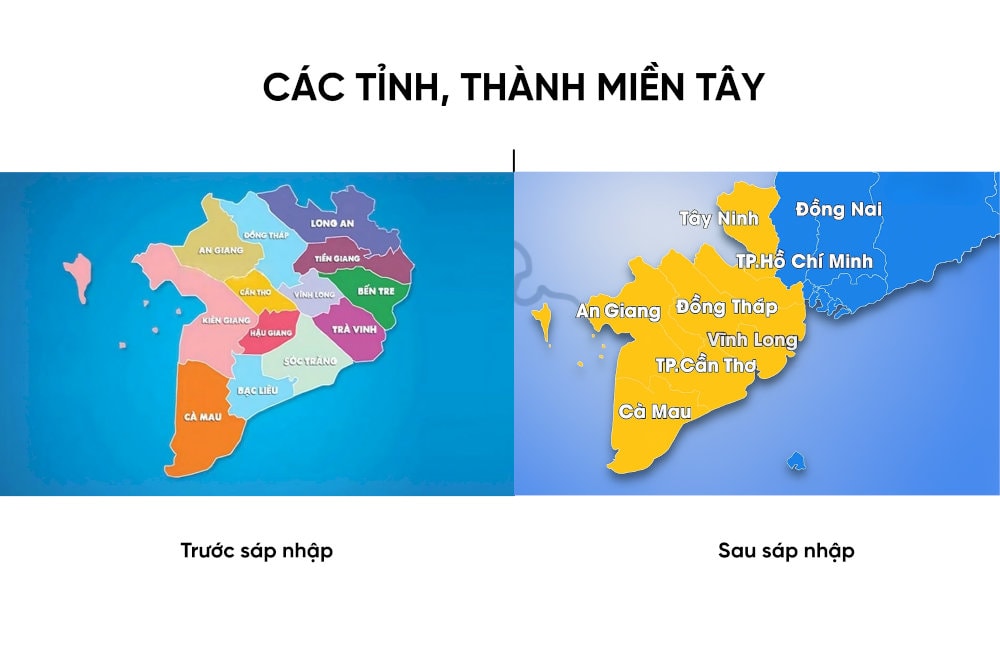Bản đồ miền Tây sau sáp nhập [Cập nhật mới nhất 07/2025]